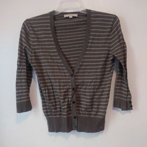 Ann Taylor LOFT striped cardigan sz M